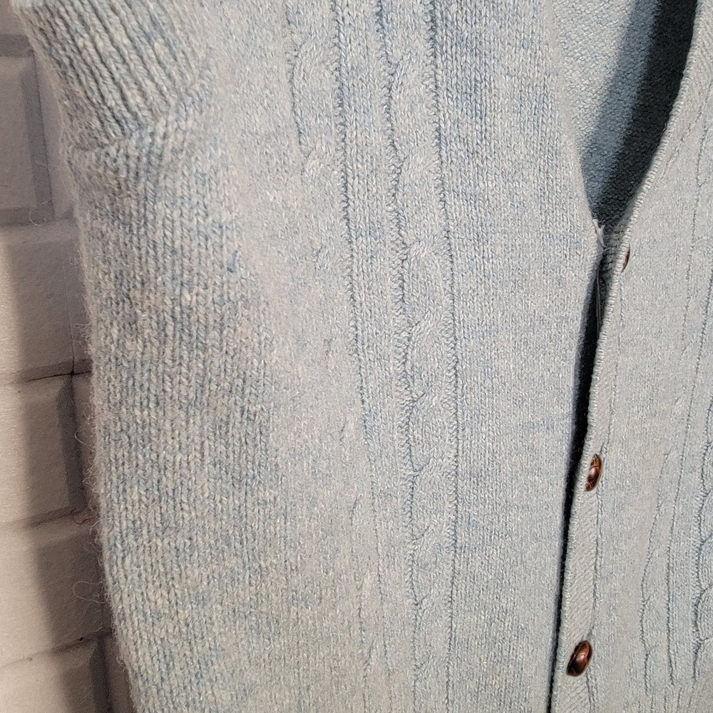 Vintage‎ Jantzen Mens Blue Cable Knit Sweater Vest Sz M Grandpa Academia Preppy - Picture 7 of 8